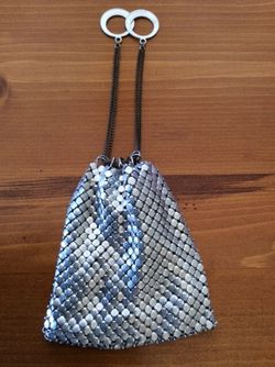 Antique 1920's Flapper Stainless Steel Drawstring Chainmail Ladies Pouch Bag