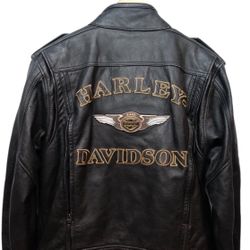 Harley Davidson Men's 110th Anniversary Rare Motorcycle Leather Jacket size: M