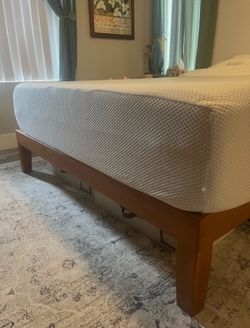 Queen mattress and bed frame zinus foam wood frame