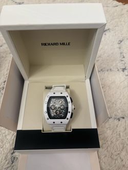 White Richard Mille watch in original box.