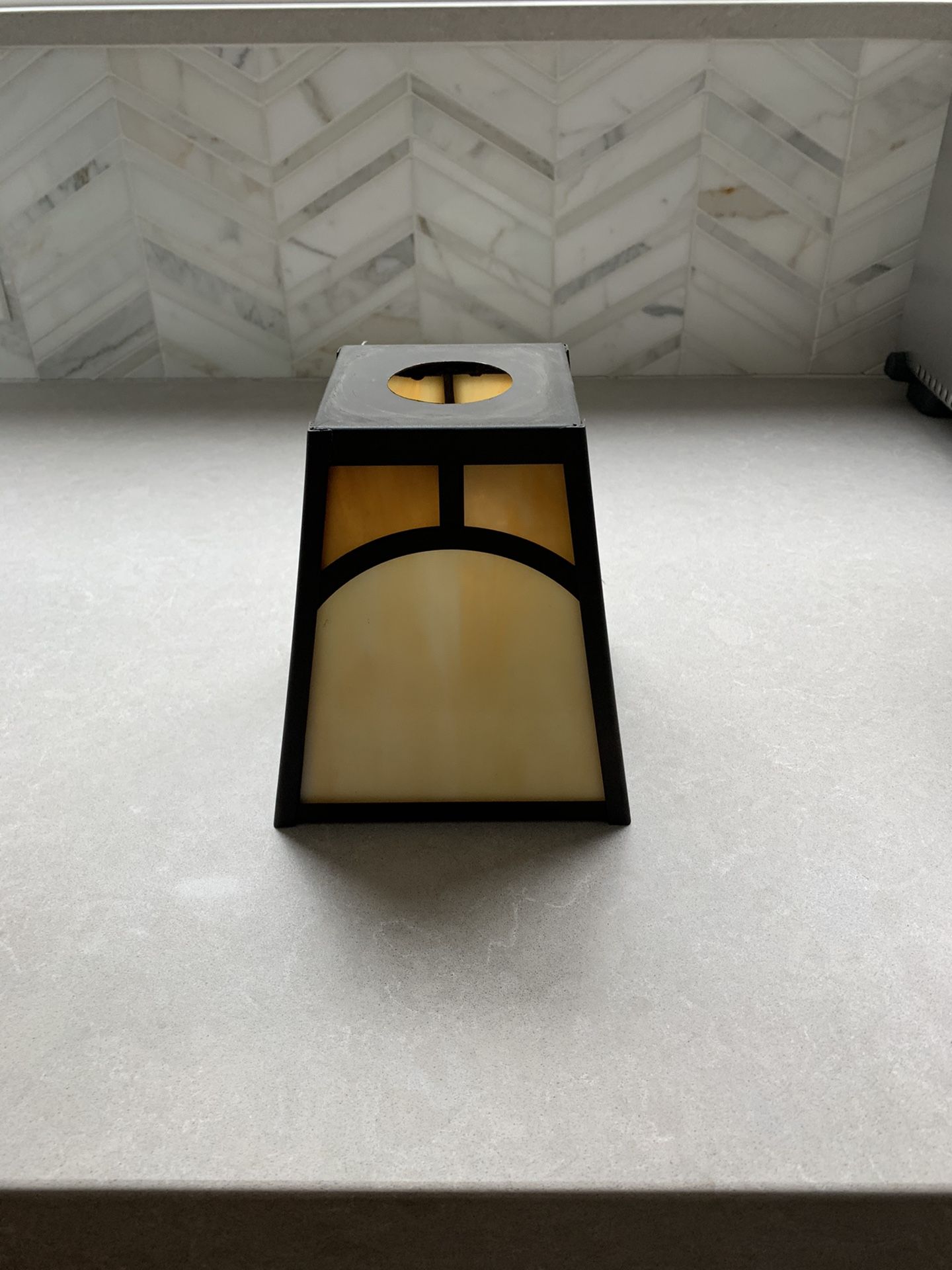 Craftsman / Mission Style 4Light Chandelier with Tiffany Style Glass