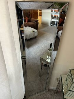 Full length glass mirror