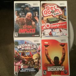 Tna Impact, Showtime Boxing,rec Room And Wonder world For The Wii