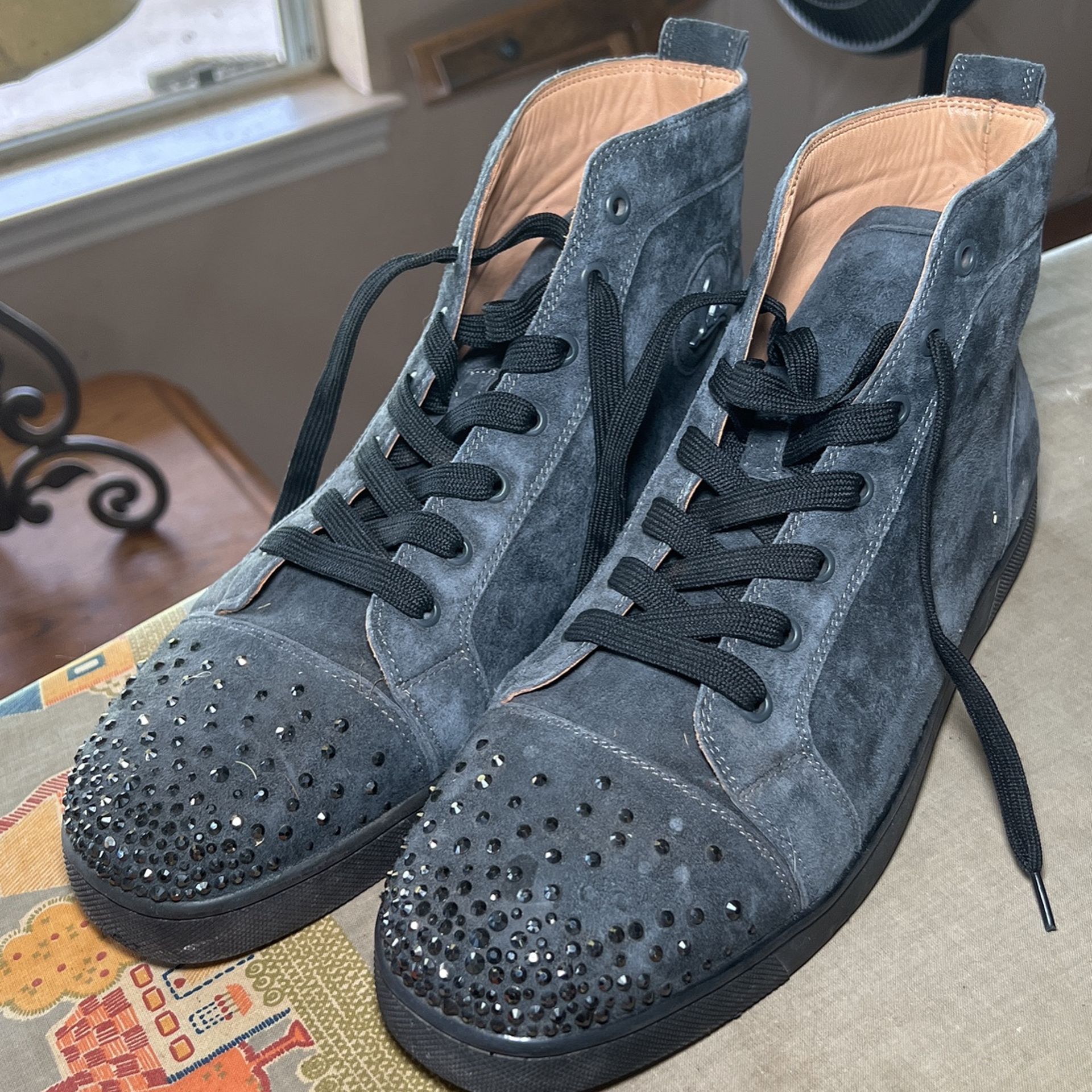 Grey Suede -Christian Loubotins Size 13's