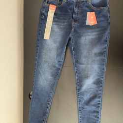 New Women’s 12P Lark & Grey Most Comfortable Denim Blue Jeans button ripped