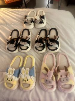 Cute Animal Cartoon Slide Slippers – 5Pairs