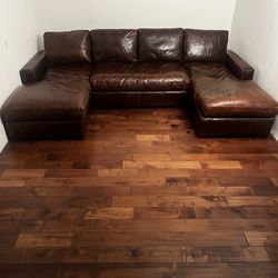Retail: $15,465 | RH MAXWELL LEATHER U-CHAISE SECTIONAL