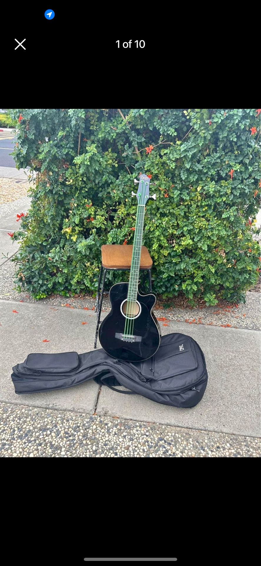 beautiful electric acoustic bass guitar 4 strings