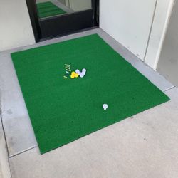 New In Box Golf Hitting Mat 5 x 4 Feet Artificial Golf Turf Mat For Outdoor Or Indoor Training 21mm Thick With 9 Foam Golf Balls And Different Size Te