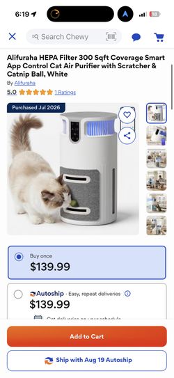 Alifuraha Smart Cat Air Purifier – Brand New