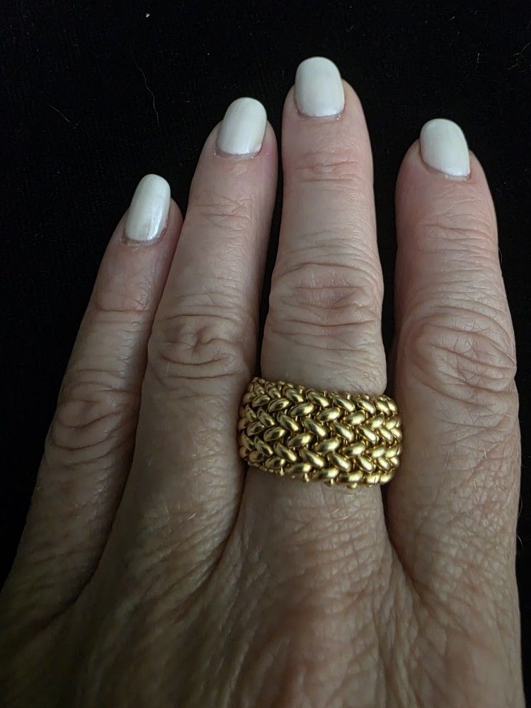 Genuine Luxe By Italia 14K Gold Woven Ring (A129)