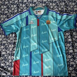 Barcelona 96-97 Away Retro Jersey Size 2xl (FITS LIKE Xl/L)
