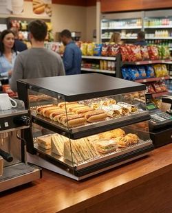 Polarman Slanted 2 shelf countertop Heated Display Merchandise 44"