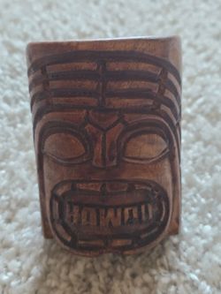 Hand Carved Tiki Mug.