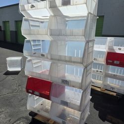 u-line s-122422 Plastic Stackable Bins 18 x 16 1⁄2 x 11" Garage/Warehouse Storage