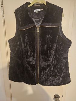 Women's plus size Faux Fur Vest by Calvin klein