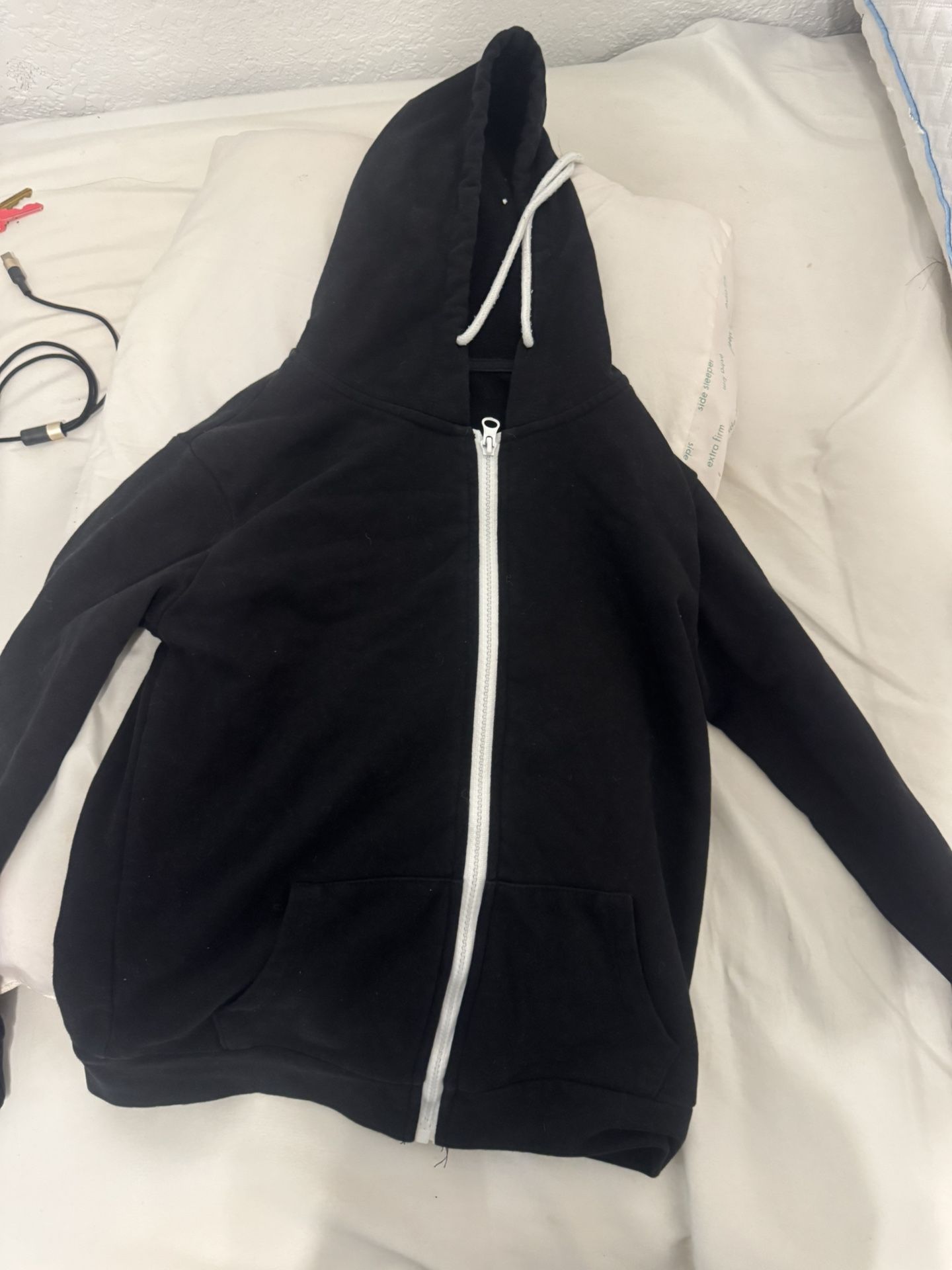 Black Zip Up Jacket w/ Hoodie