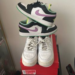 2 Used Pairs nike Air Force 1 6.5Y And jordan 1 7Y PICK UP TODAY NO HOLDS
