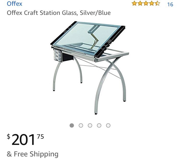 Offex Craft Station Glass, Silver/Blue