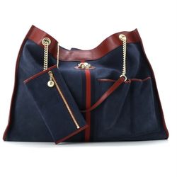 Gucci Authentic Rajah Chain Tote Suede Large 