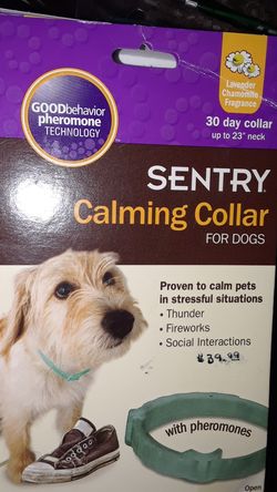 Calming collar for dogs 30 day color after 23 in neck one adjustable dog collar calming collar I paid 3999 for it will sell for 20