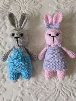 Handmade Crochet Bunny Dolls $35 each