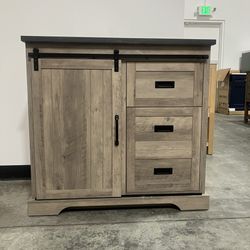 36" Bathroom Vanity Barn Door Stone Countertop (Open Box)