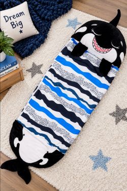 Happy Nappers Shark Pillow & Sleeping Bag – Kids Plush Sleepy Sack, Medium 54" x 20"