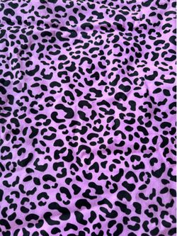 Pink / Purple Leopard Print Flannel Fabric