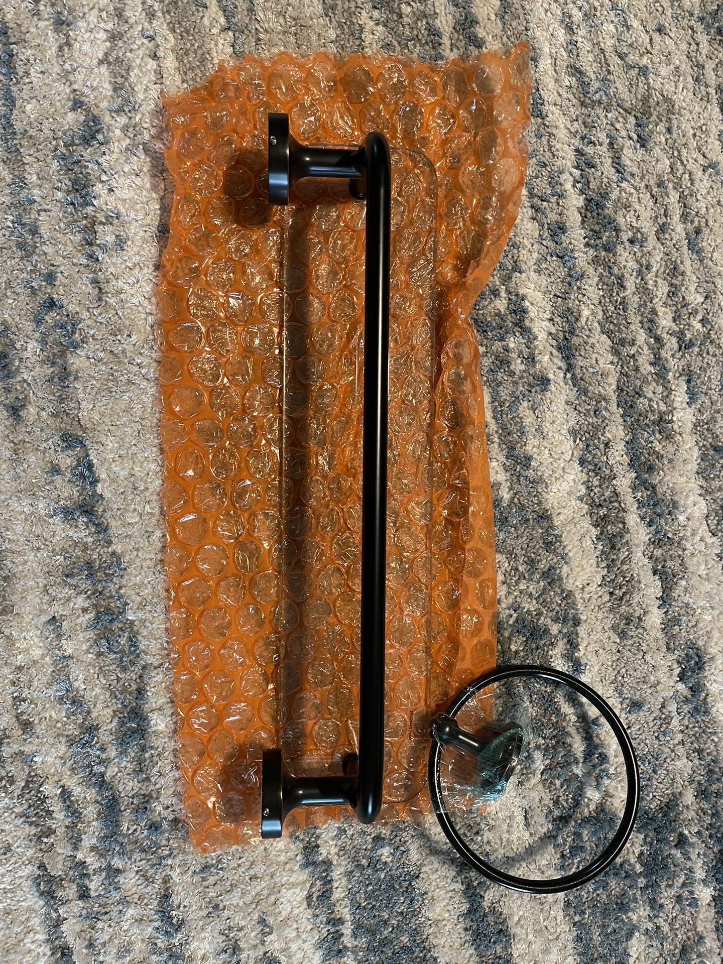 18" Glass Shelf with Towel Bar