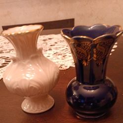 Lenox And Cobalt Vases