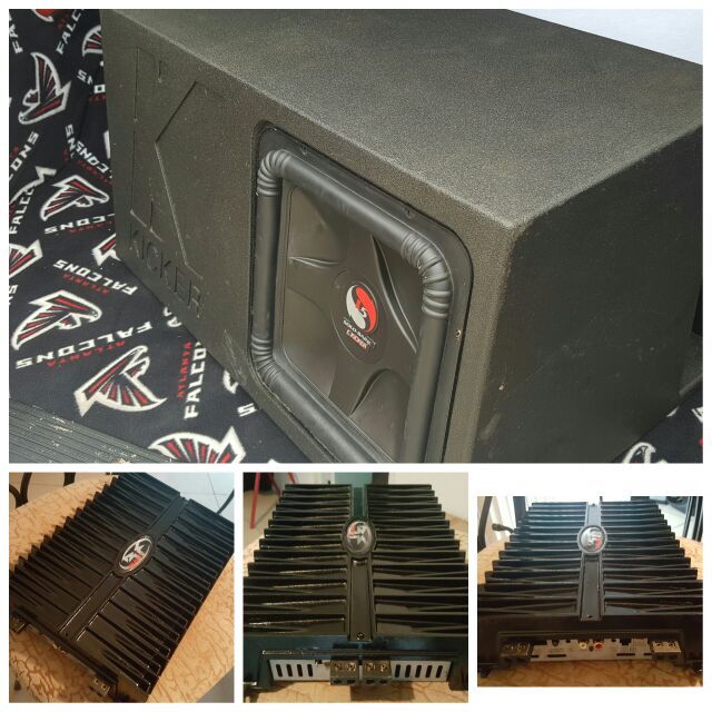 12"kicker l5 solar baric sub w/kicker enclosure & punch 2ch competition 1,000 watt amp