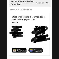 Rodeo Tickets Saturday 7 Adults 2 Kids 