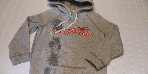 HOLLISTER HOODIE Junior/Womens SIZE M *** 3/4 LENGTH SLEEVES, PALM TREES "CALIFORNIA"