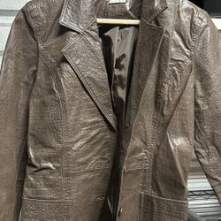 Brown leather jacket