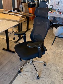 Ergonomic Office Chair with 6D Armrests, Ergonomic Chair with 3D Adjustable Headrest, Slide Seat, Lumbar Support, and 4-Position Tilt Lock – Big and T