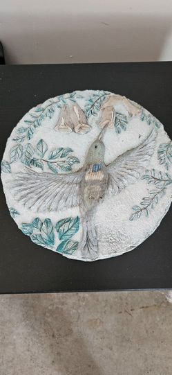 Hummingbird Relief Stepping Stone Plaque