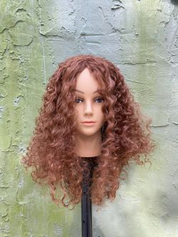 Wavy Fluffy Brown Wig Long Curly length For Black Women and White Womens Wigs