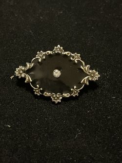 Onyx Brooch Pin 
