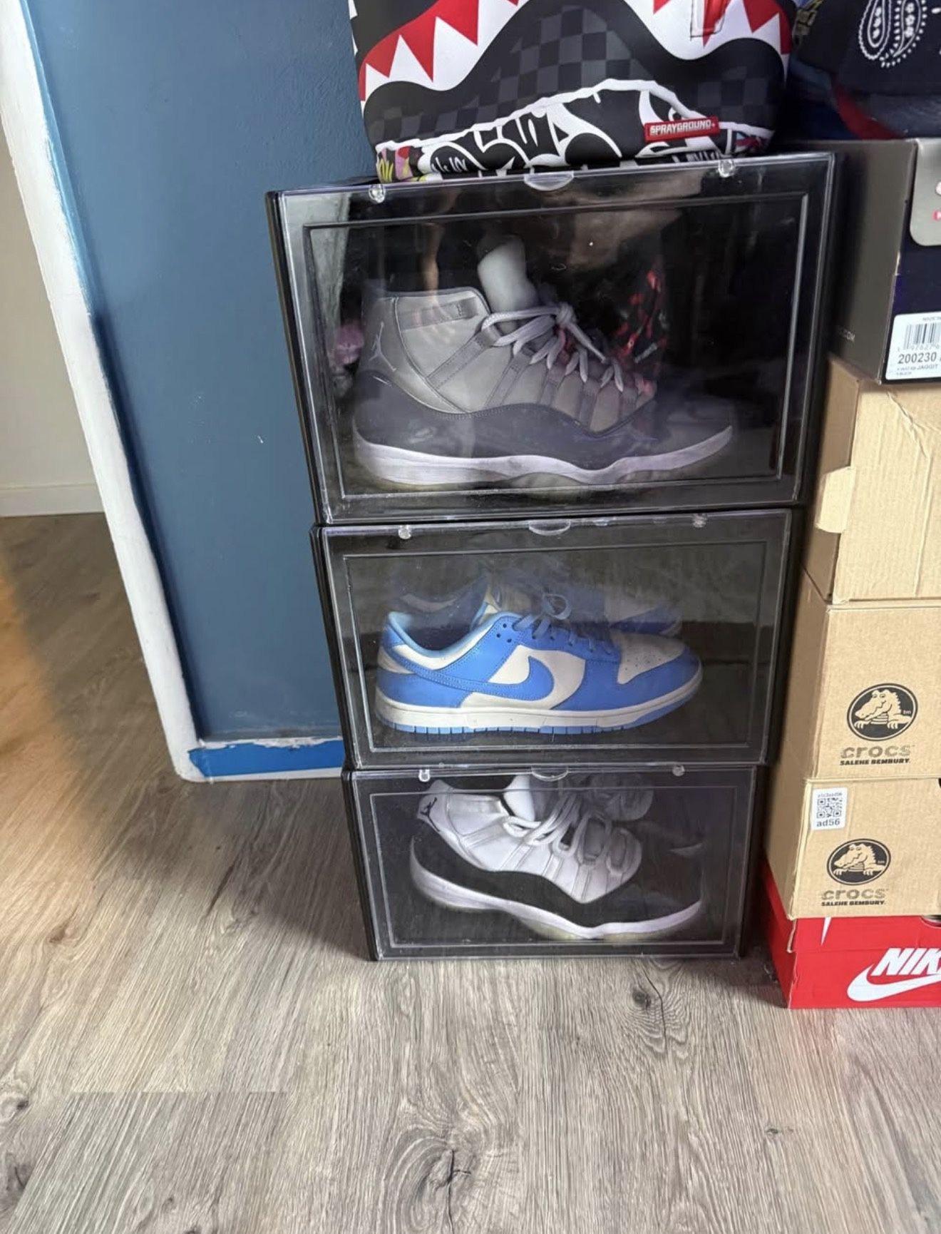 shoe box’s 6pc set black clear