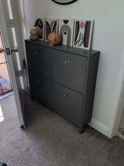 Gray shoe organizer