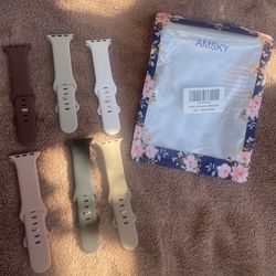 6 Pack Silicone Sport Apple Watch Bands 38/40/41 mm