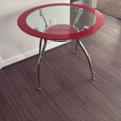 Red Glass Table 