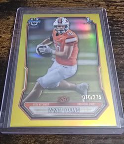 2026 1st Bowman Wyatt Young #BPP-197 Yellow 10/275 - Oklahoma State- jersey matched