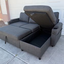 Sectional Couch Sofa Bed Usb (Delivery Available)