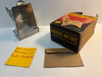 Vintage Morris Metric Vegetable Slicer With Box & Internal Spacer Made In USA