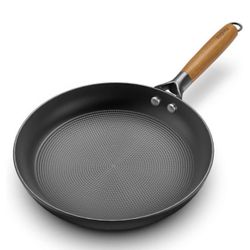imarku Non Stick Frying Pans 10inch Frying Pan Nonstick with Detachable Wooden Handle, Egg Pan Honeycomb Cast Iron Skillet Pan, Dishwasher Safe, Oven 