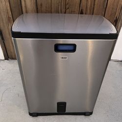 simplehuman Rectangular Dual Compartment Recycling Kitchen Step Trash Can, 50 Liter