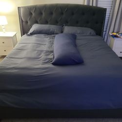 Serta Comfort King Size Matress And Bed Frame