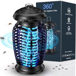 Bug Zapper Outdoor 4200V Electronic Mosquito Zapper Fly Traps Outdoor Mosquito Repellent Killer Inside/Outside for Home, Patio, Backyard, Black